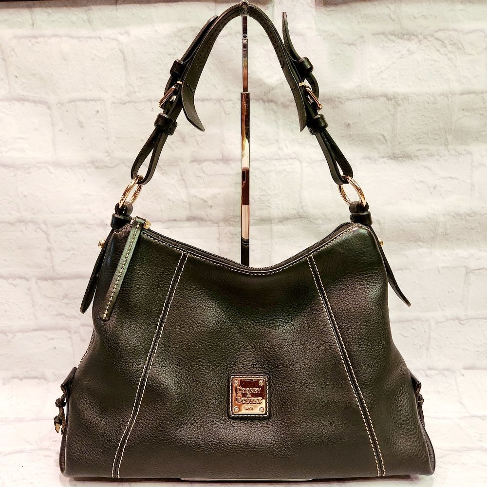 DOONEY & BOURKE Black Pebbled Leather Shoulder Bag